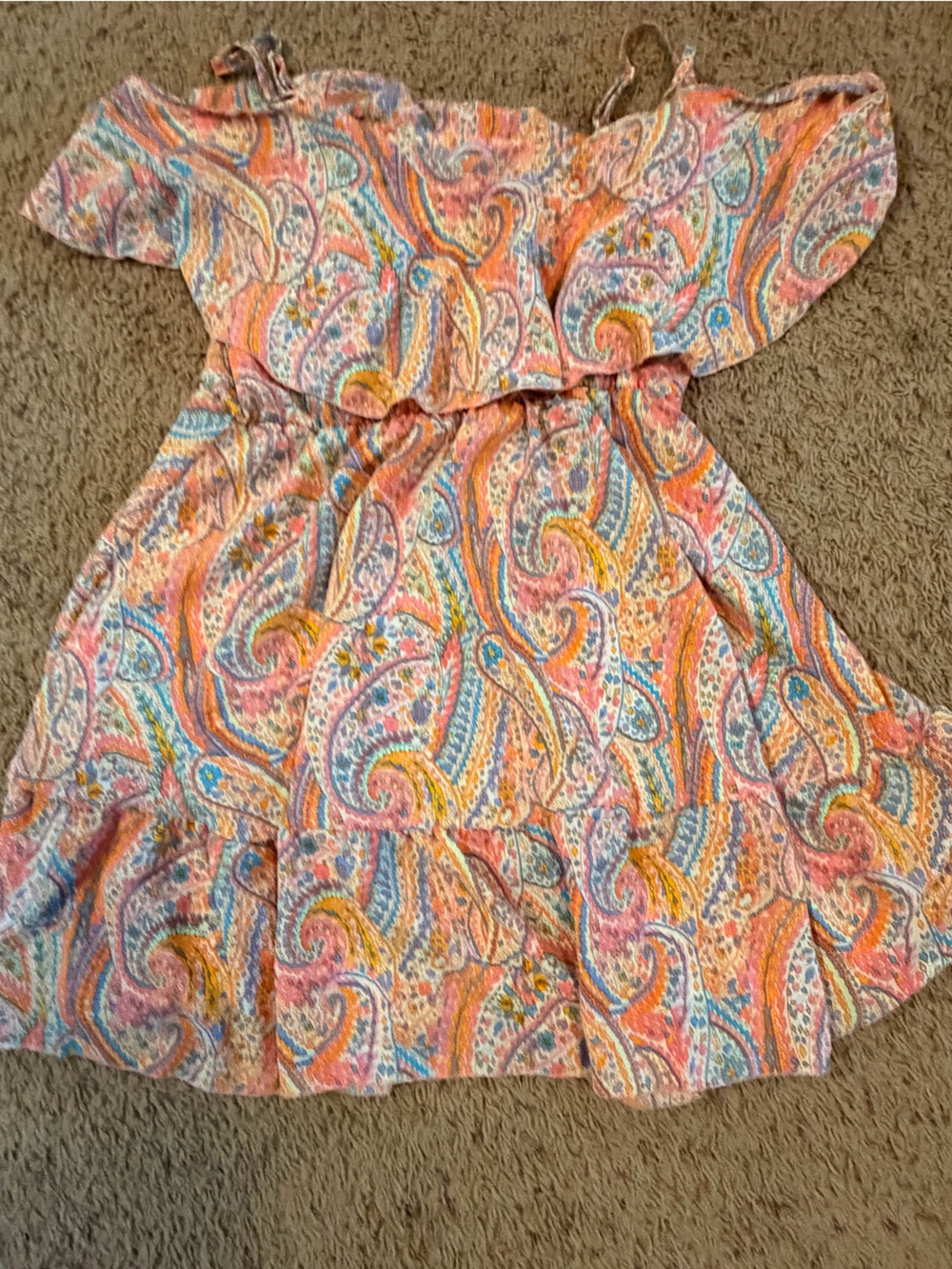 SHEIN Paisley Print Dress in Pink, Orange & Blue